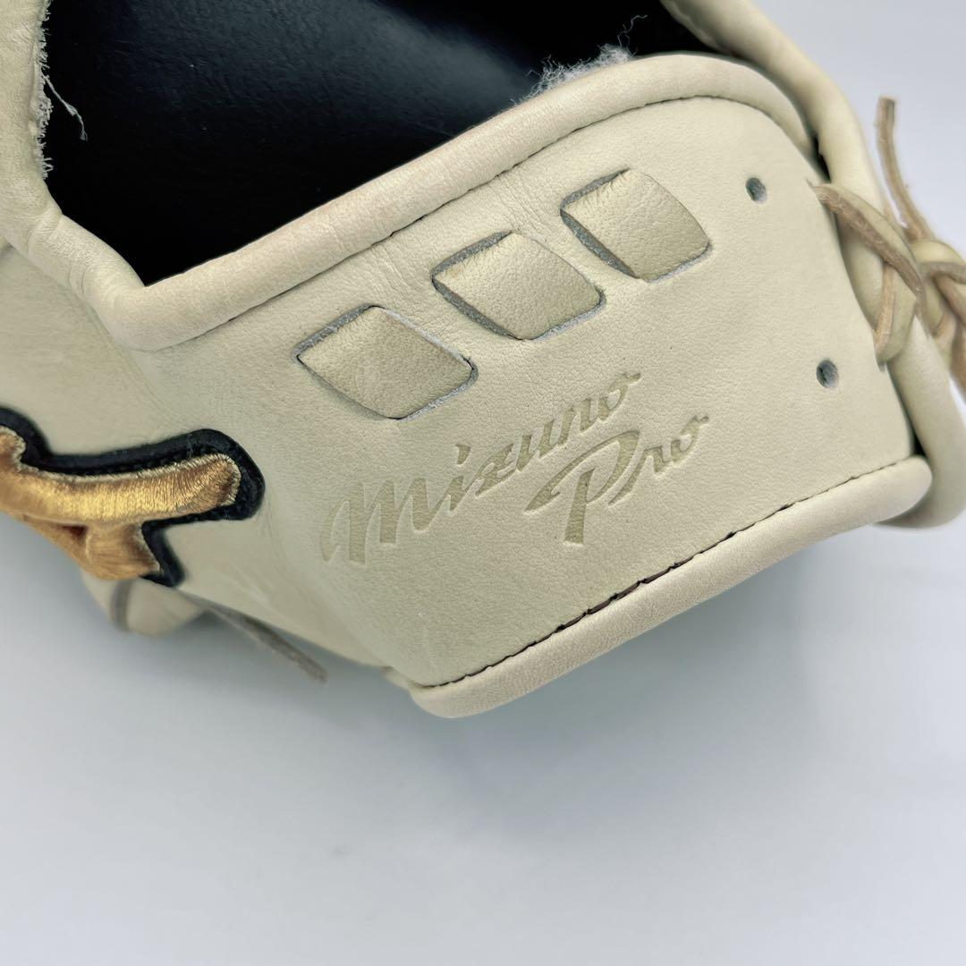 Mizuno Pro 軟式グローブ 22モデル投手用 クリーム色 収納袋付き　左