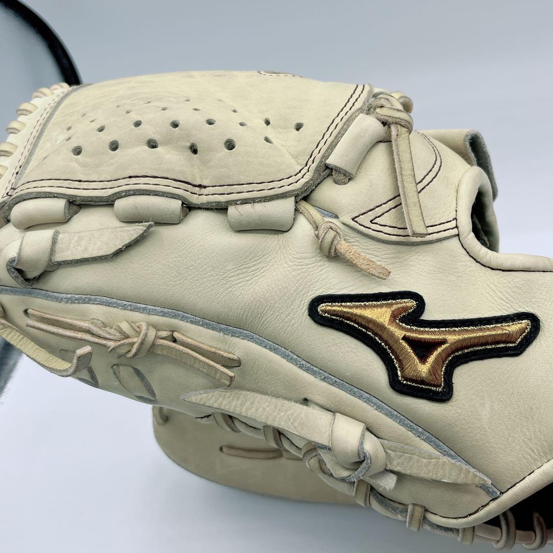 Mizuno Pro 軟式グローブ 22モデル投手用 クリーム色 収納袋付き　左