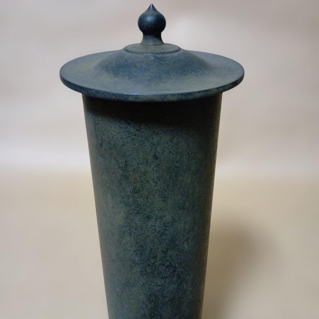 茶道具　唐銅経筒花入