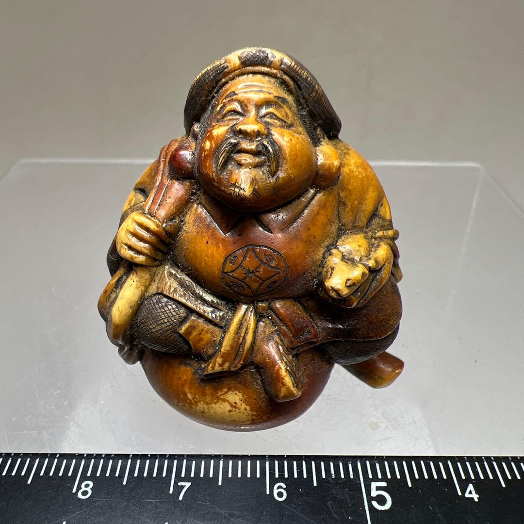 青堂在銘　大黒天根付　33g 東Y8-0205☆2F