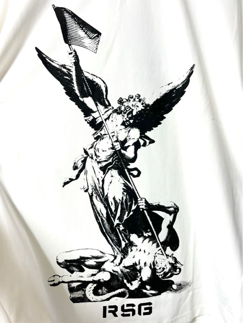 ラッセルノ ゴルフ ショートスリーブ エンジェル モックネック ホワイト 2XL