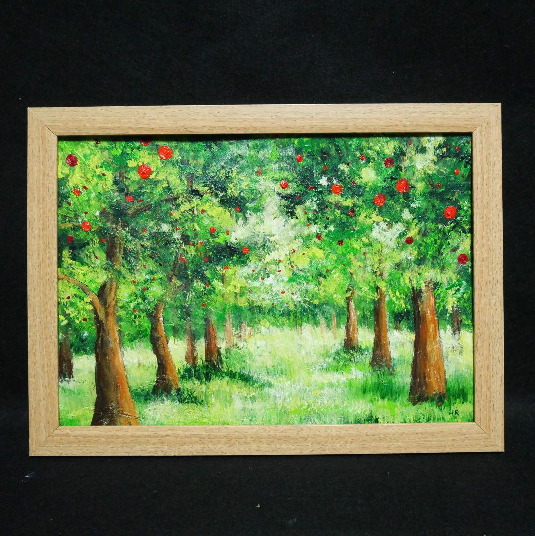油絵 絵画 【リンゴ農園】