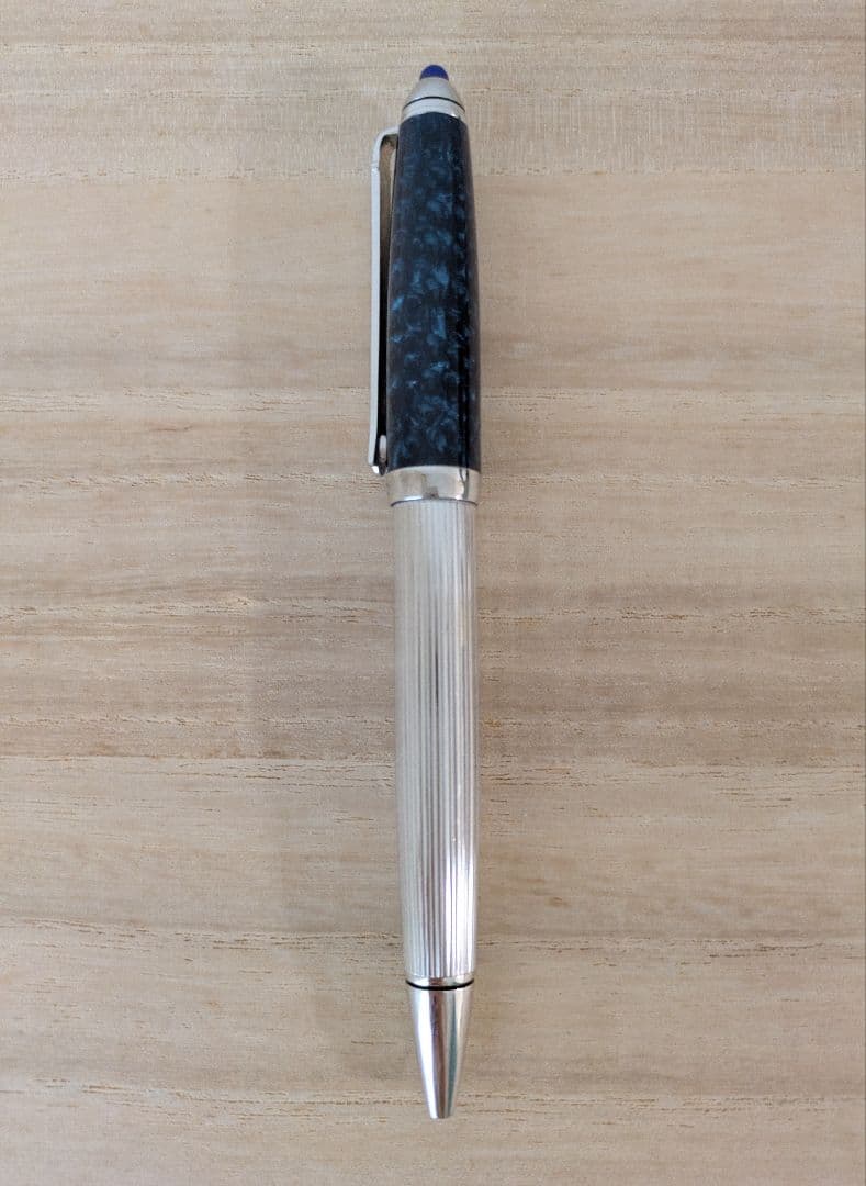 MIKIMOTO　ボールペン　ブルーマーブル　回転式