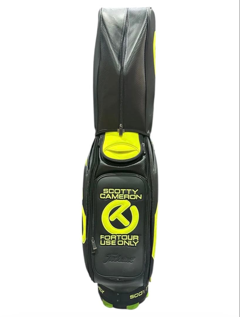 ゴルフ キャディバッグ ツアー風デザイン ブラック ネオンカラー