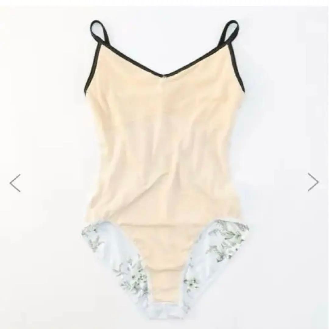 チャコットChacottキャミソールオレオタードS グリーンプリント