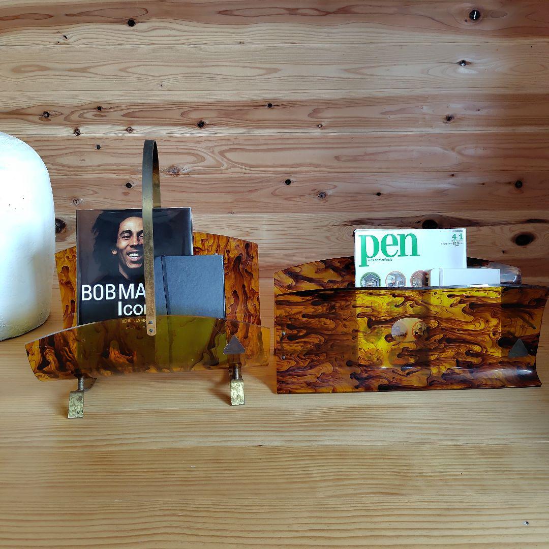 アンティーク　べっ甲　マガジンラック