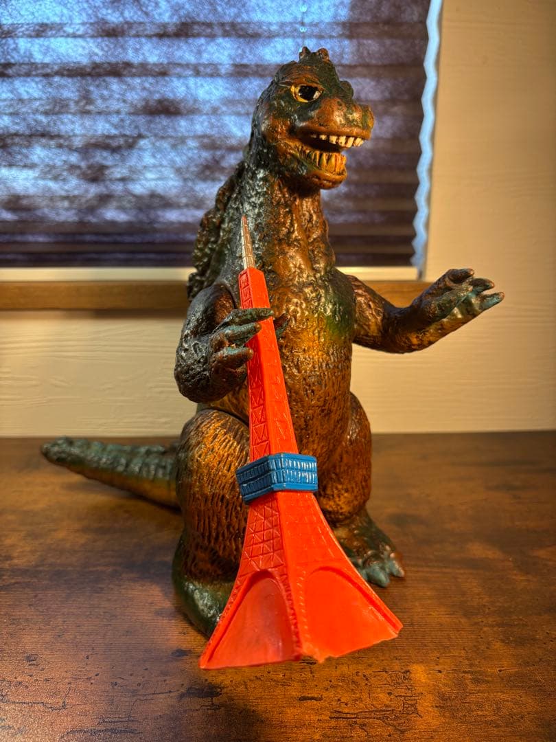 ブルマァク　ジャイアントゴジラ　当時物　ソフビ　ゴジラ　マルサン　東京タワー付き