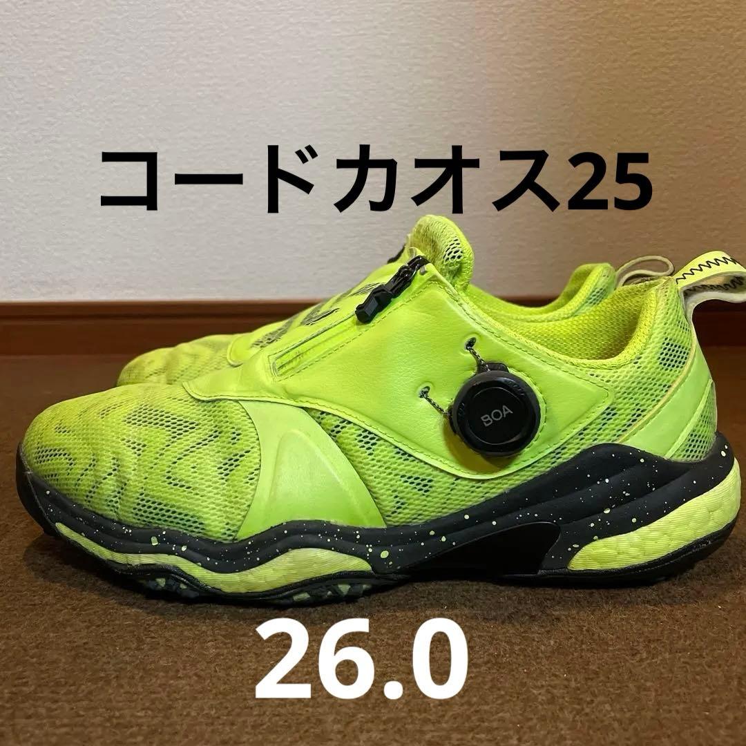 アディダス コードカオス25 BOOST ゴルフシューズ 蛍光グリーン