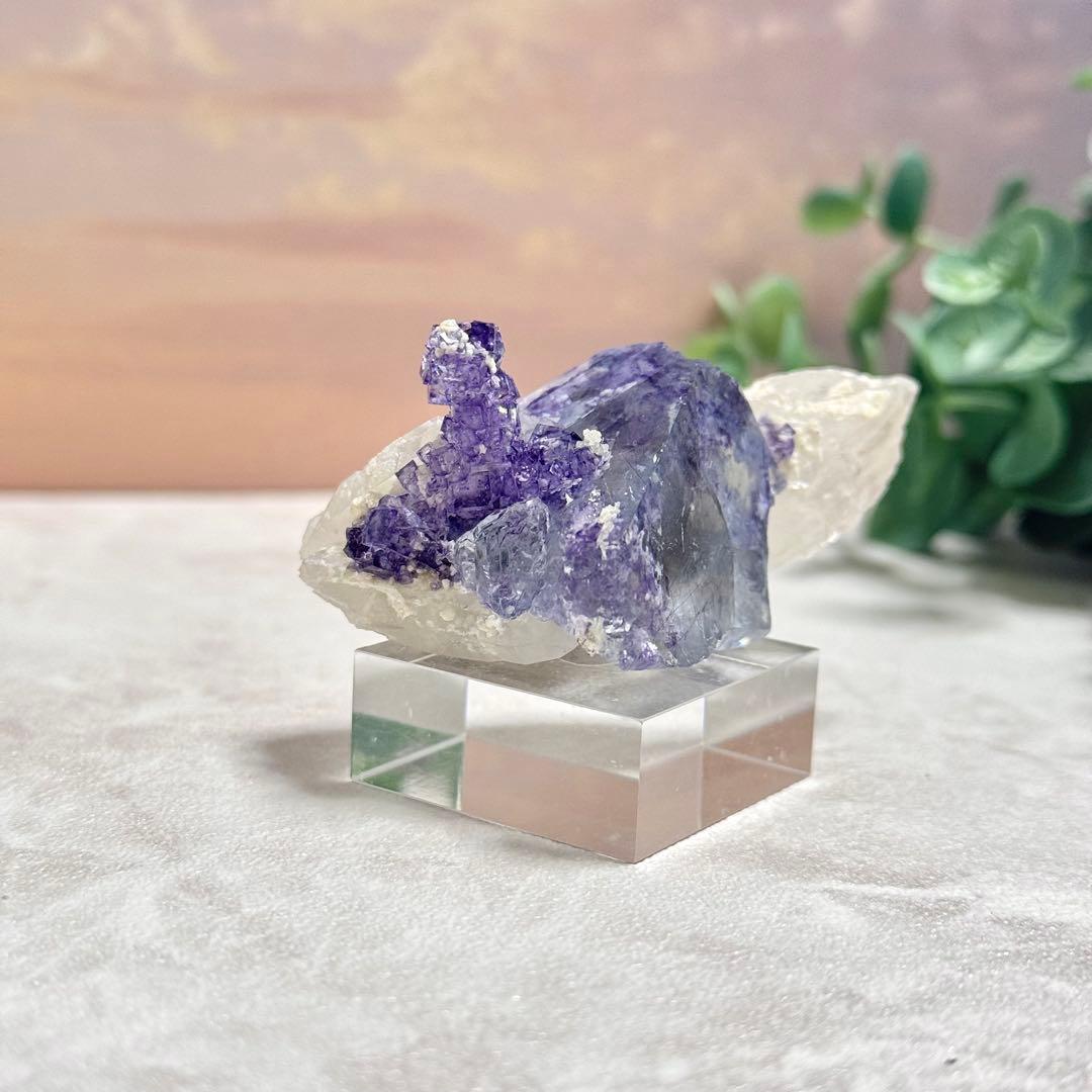 ◆【D018】針状鉱物入りフローライト ヤオガンシャン Aタイプ 原石 鉱物標本