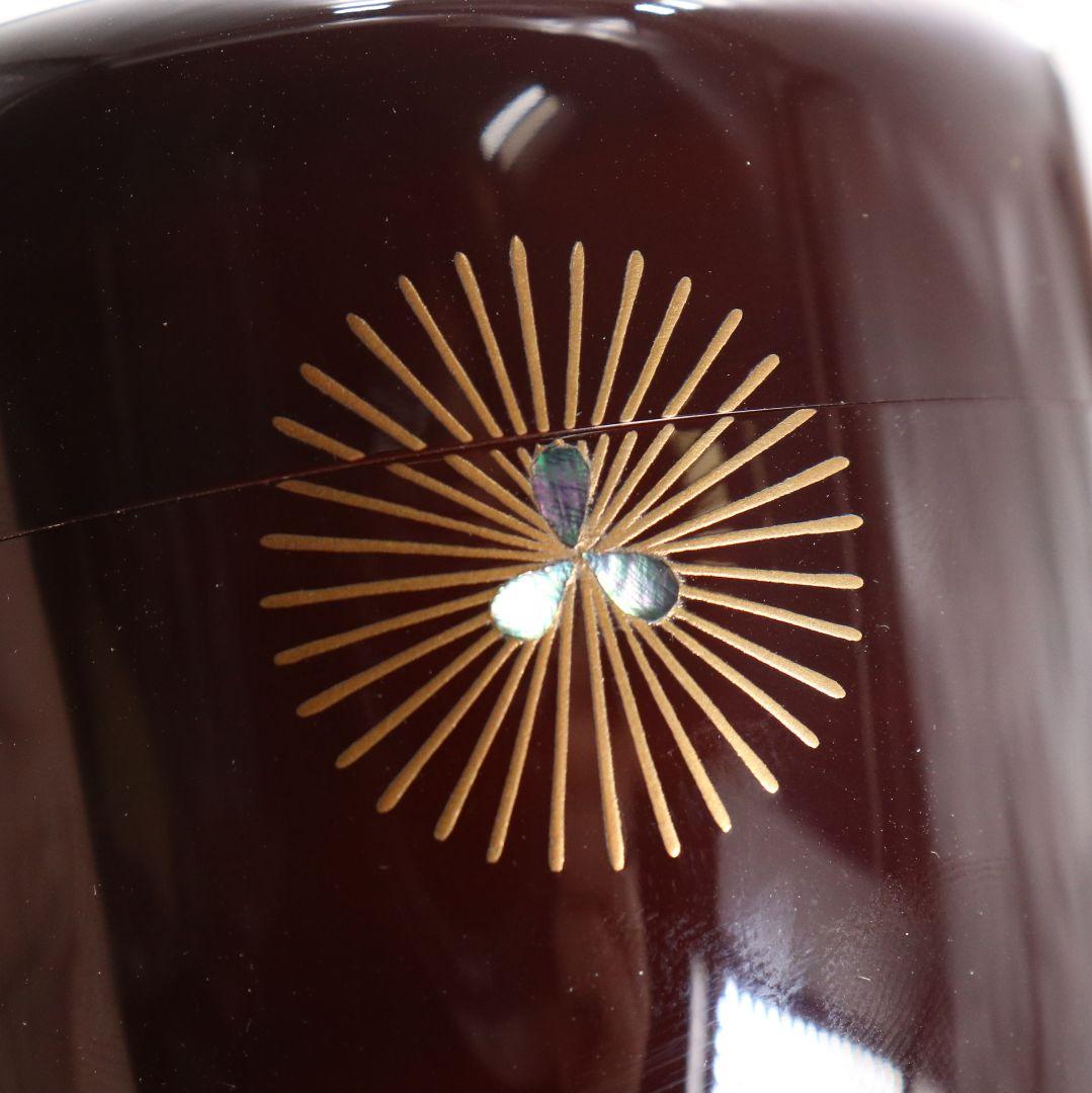 田中宗凌作 唐松 溜塗 中棗 茶道具 共箱　V931　N7