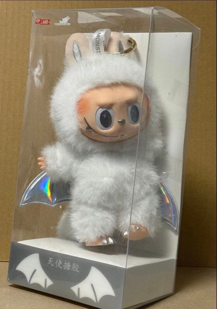 【海外限定】ZIMOMO LABUBUふわふわ ホワイトエンジェル ジモモラブブ