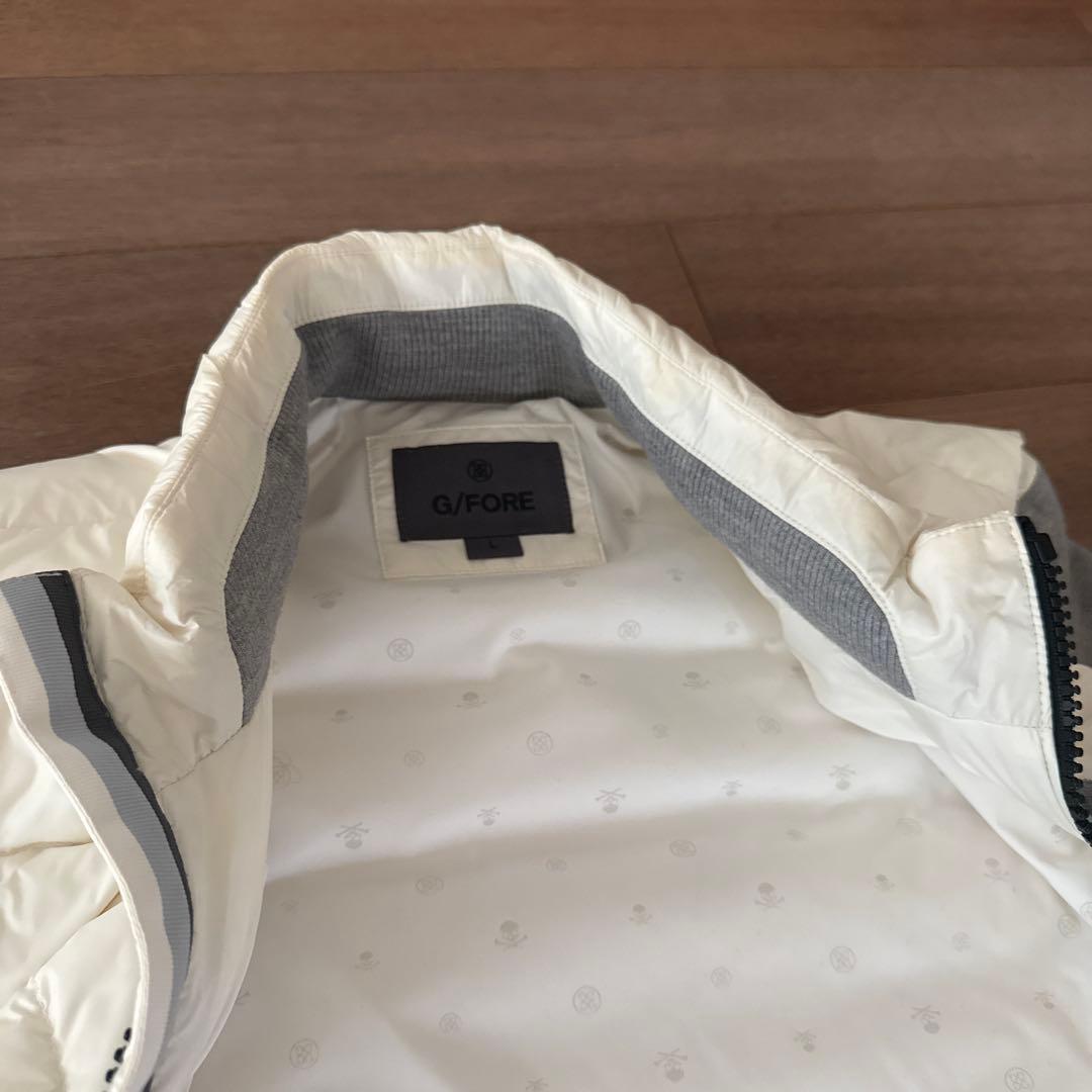 ジーフォア　ホワイト・グレー ダウンジャケット