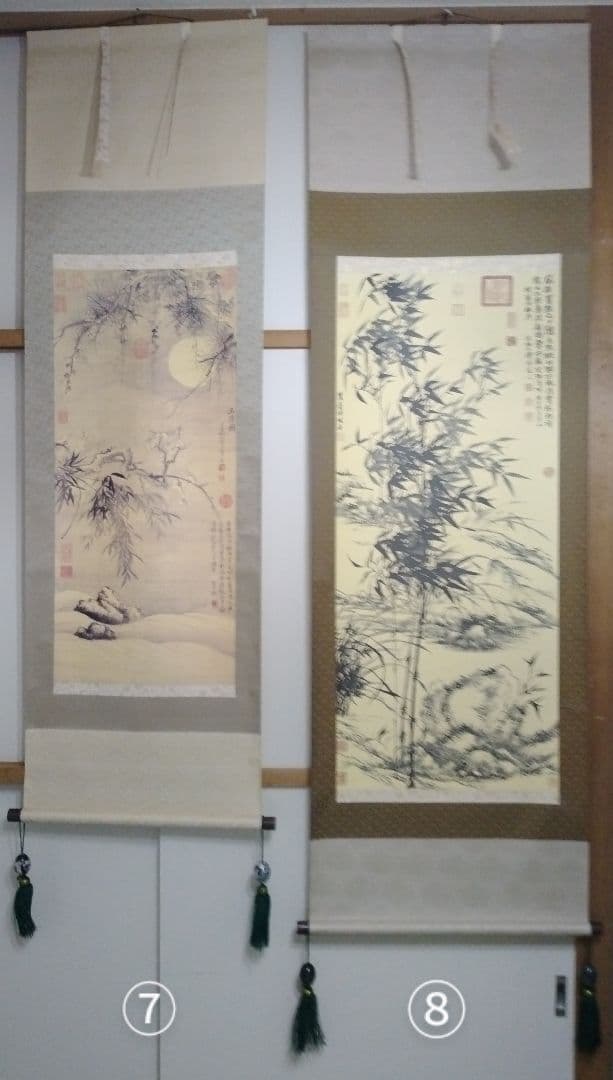 故宮博物院名品まとめて12点　精巧複製中国書画　専用桐箪笥・風鎮付き