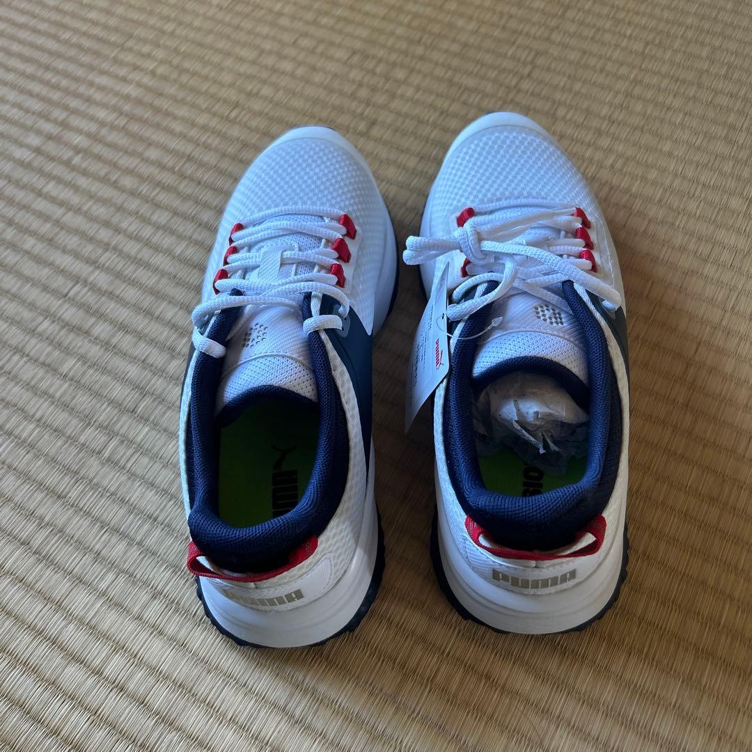 PUMA ゴルフシューズ メンズ ホワイト/ネイビー/レッド