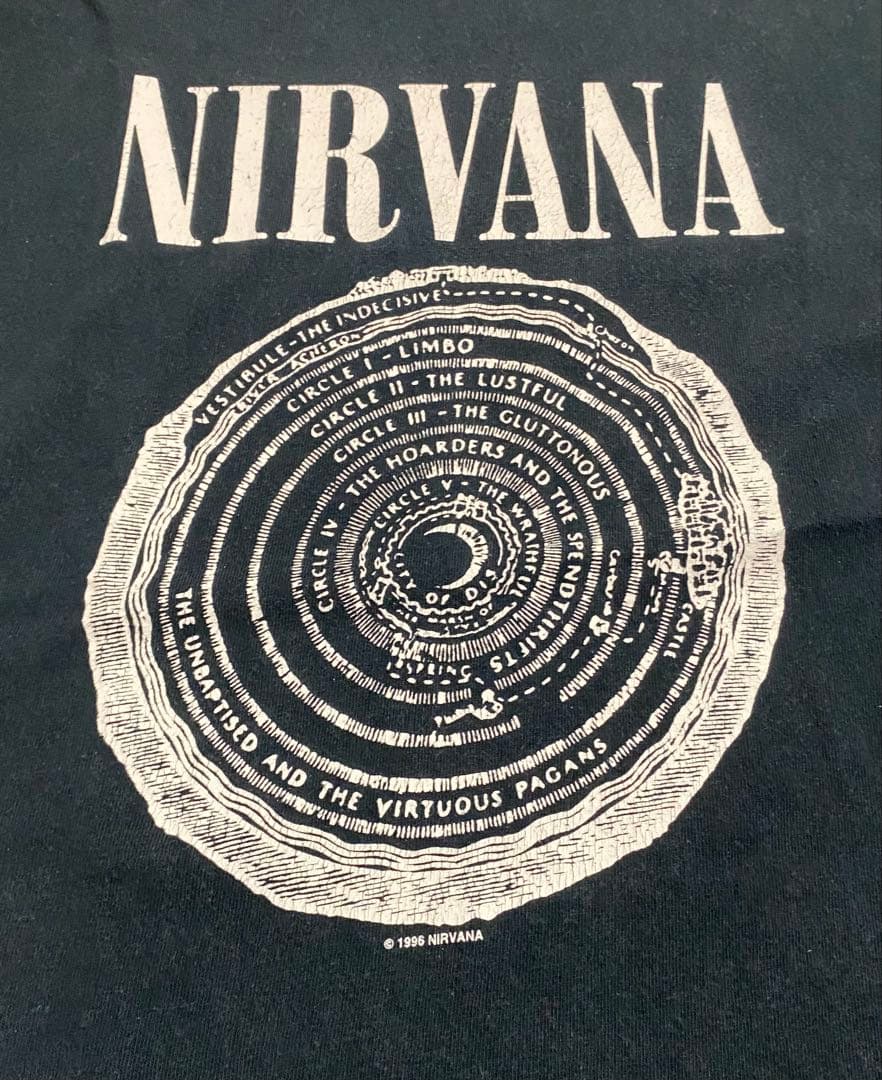 NIRVANA サークルTシャツ 古着 バンT ヴィンT ギルダン コピーライト