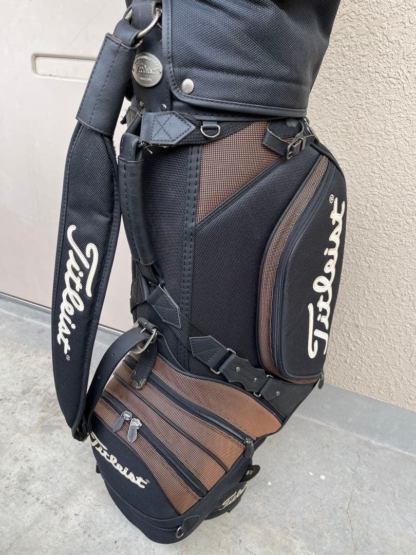 激レア！Titleist　タイトリストキャディーバッグ　布製　フードカバー付属