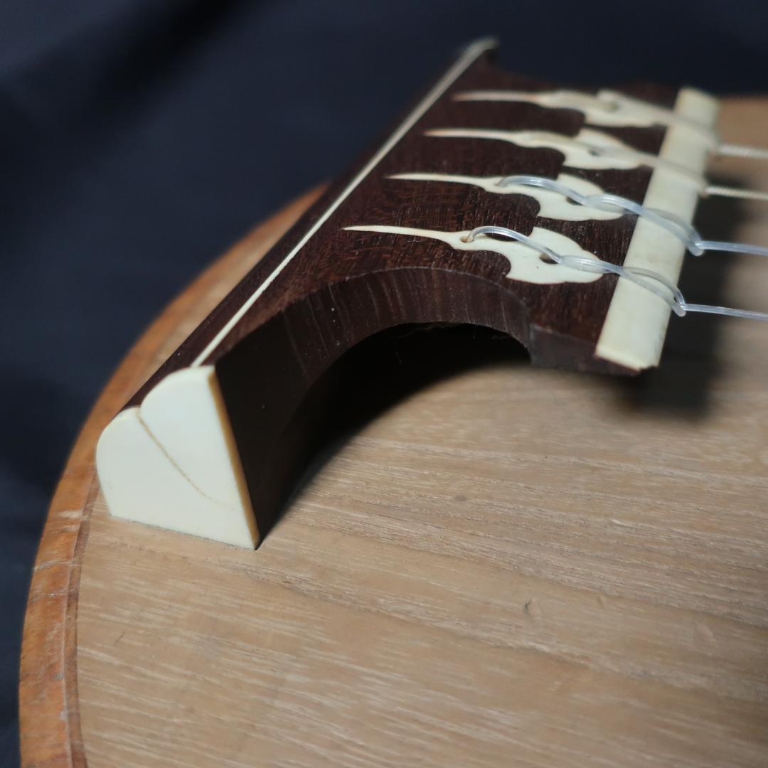 筑前琵琶 四弦五柱 半月細工 撥付き 和楽器