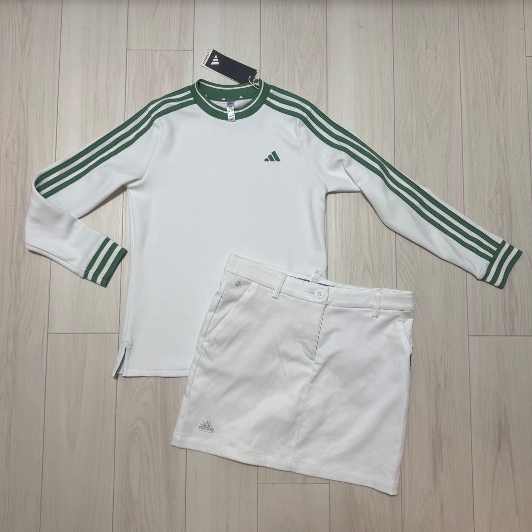 新品 アディダス セットアップ スリーライン モックネック 長袖 スカート L