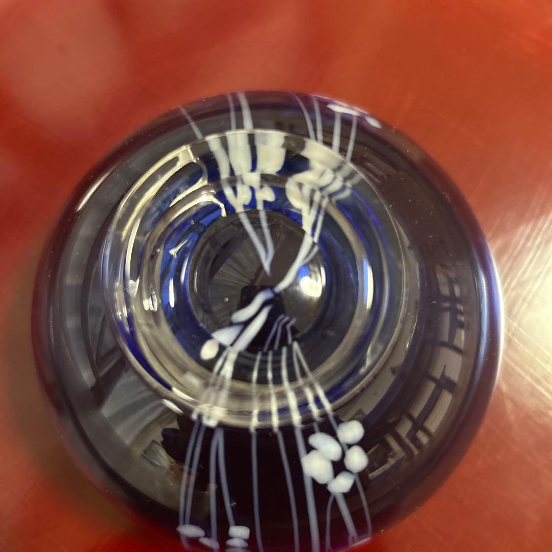 作家　ガラス作家　堀口幸子　瑠璃茶碗　瑠璃草花文玻璃茶碗　茶道　抹茶椀