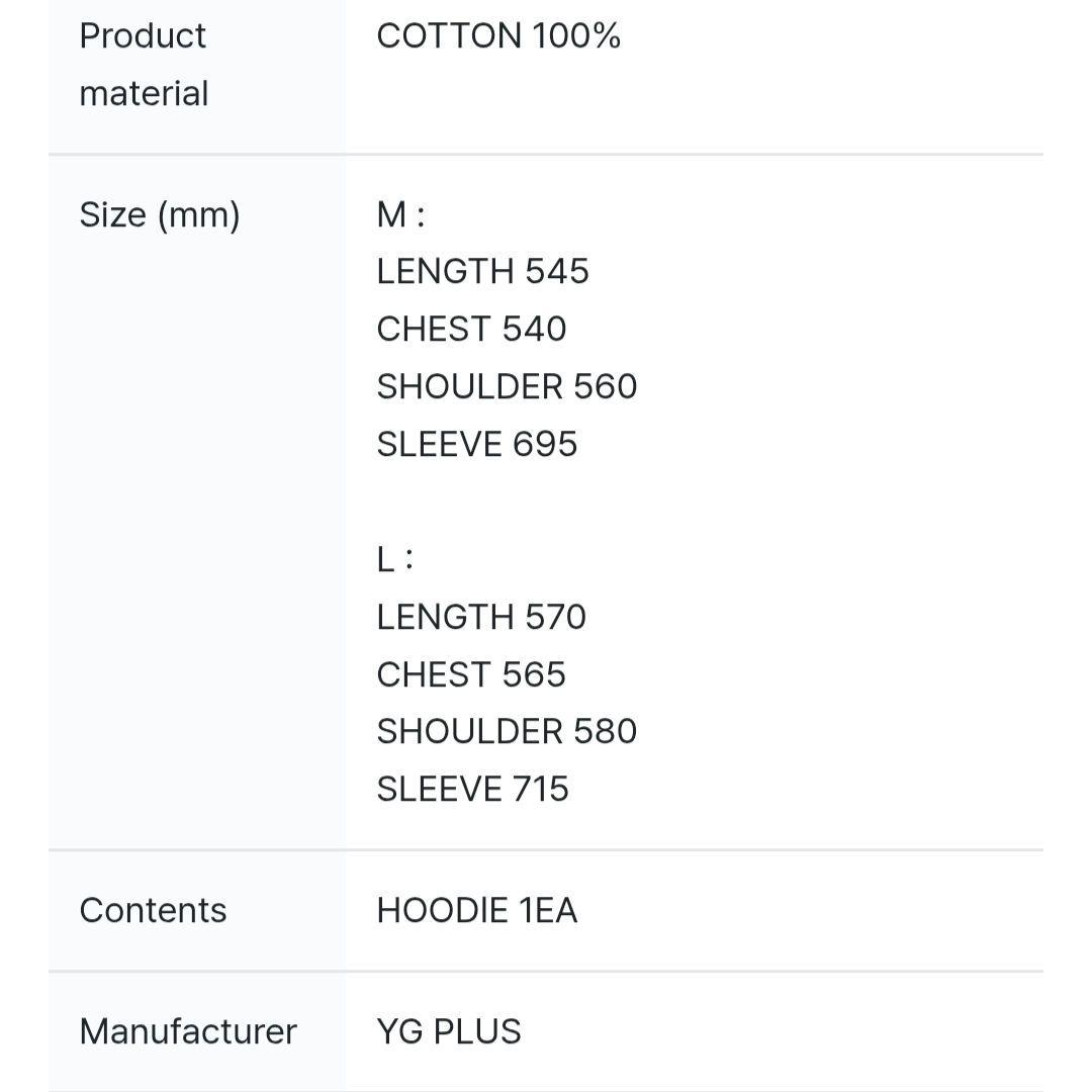 L フーディ パーカー babymonster ソウルコン ベビモン 韓国