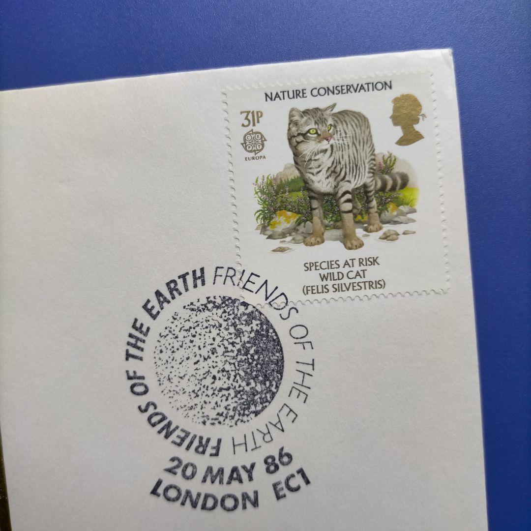 売約3930 外国切手 イギリス 1986年 自然保護 絶滅危惧種初日カバー4種