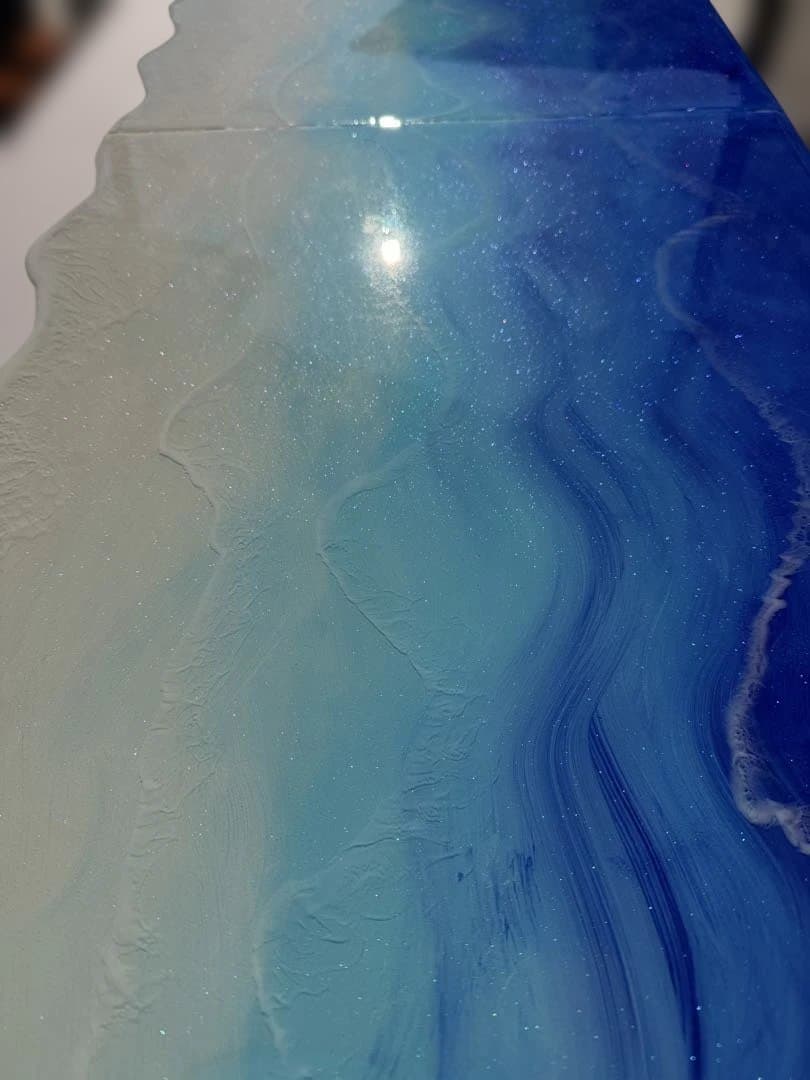 折りたたみ 120cm 多目的 アウトドアテーブル レジン　海　波