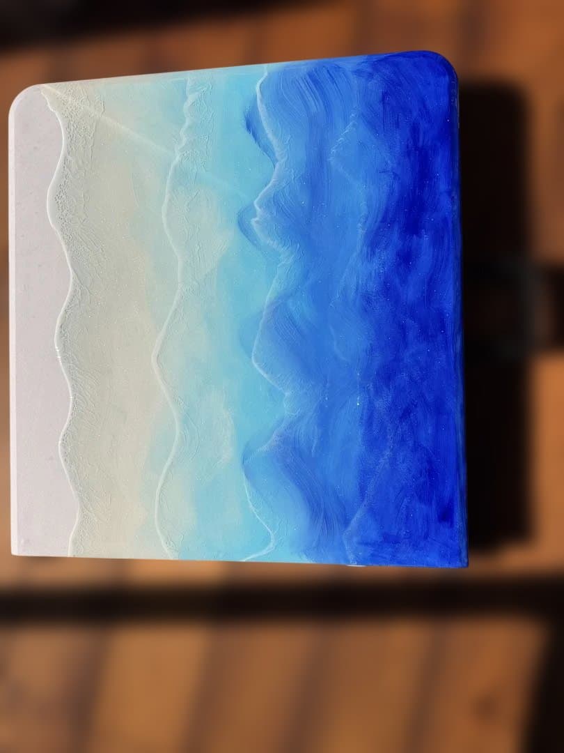 折りたたみ 120cm 多目的 アウトドアテーブル レジン　海　波