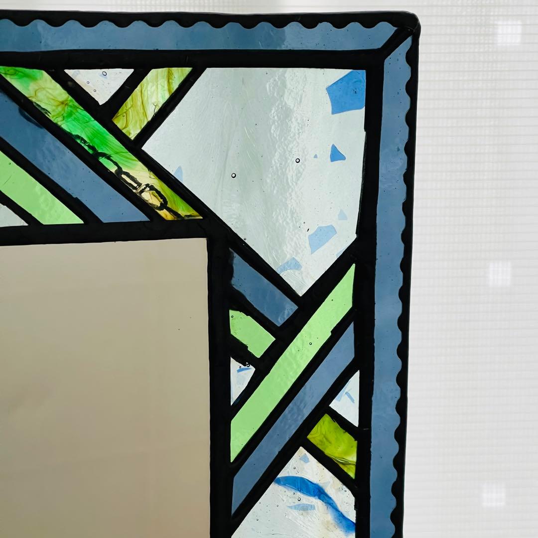 ✮美品✮ ステンドグラス　鏡　壁掛け　ウォールミラー