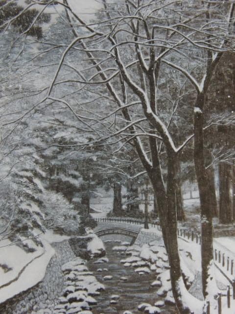 澁澤卿、【雪華河径】、希少な額装用画集より、新品額装付、状態良好