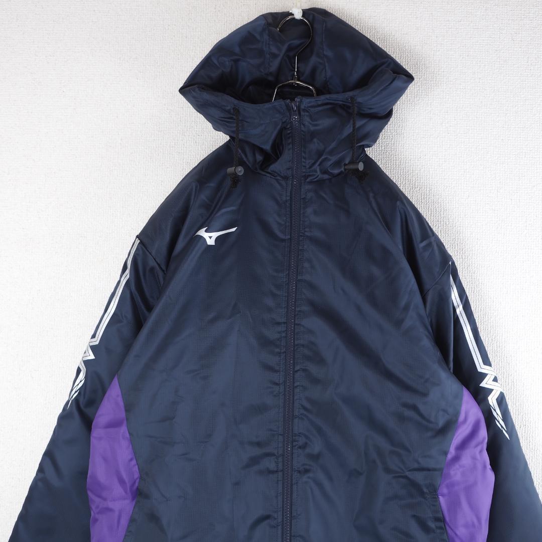 G9808*MIZUNO ミズノ☆ワンポイント☆ベンチコート☆紺ネイビー☆M
