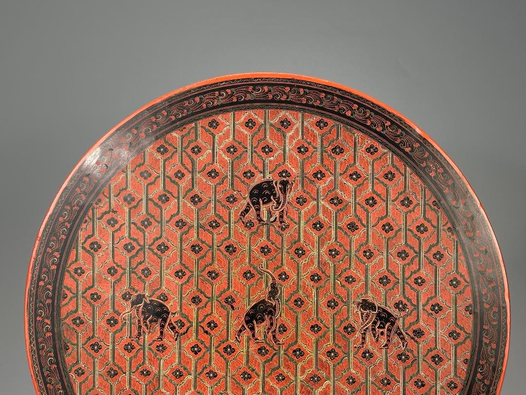 折り畳み花台　漆器　机　卓　タイ　美品