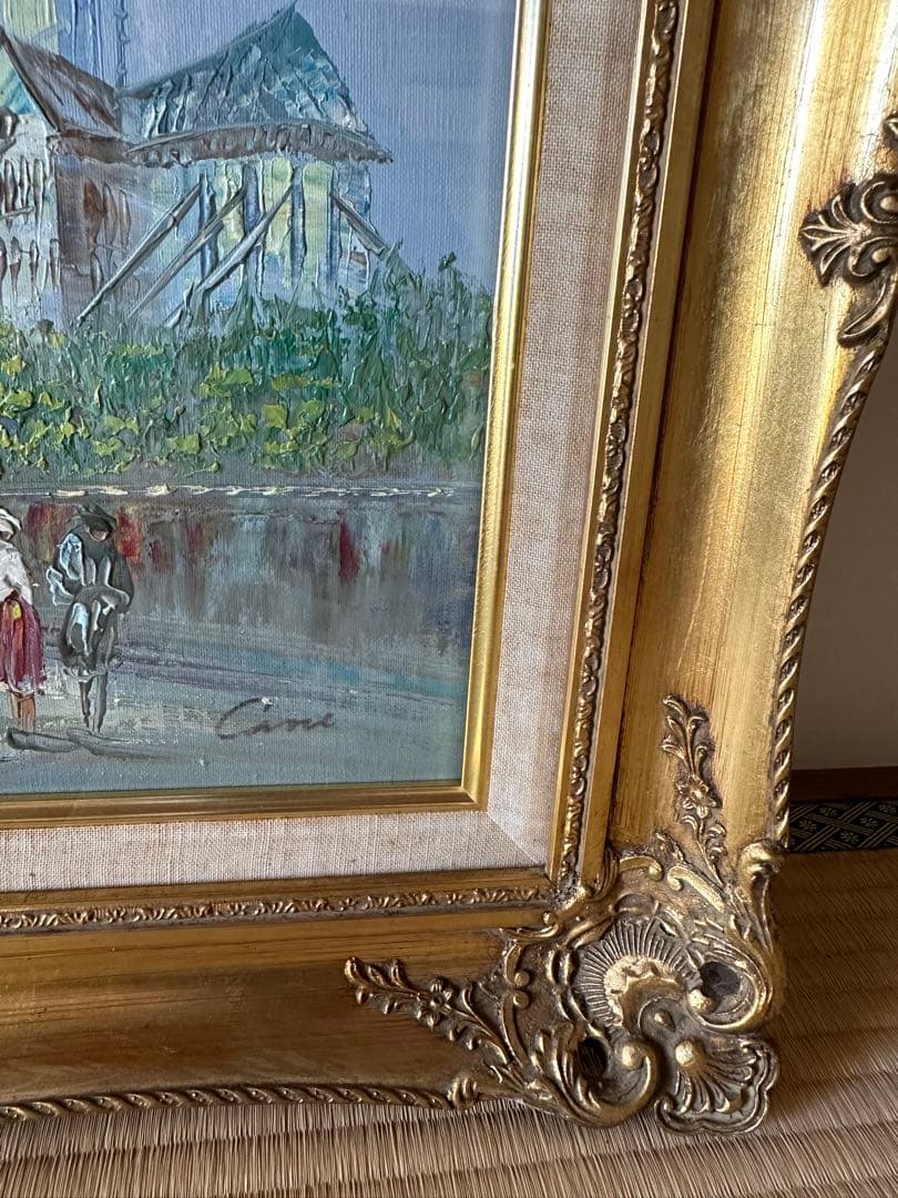 油絵 壁掛け 風景画　豪華な額