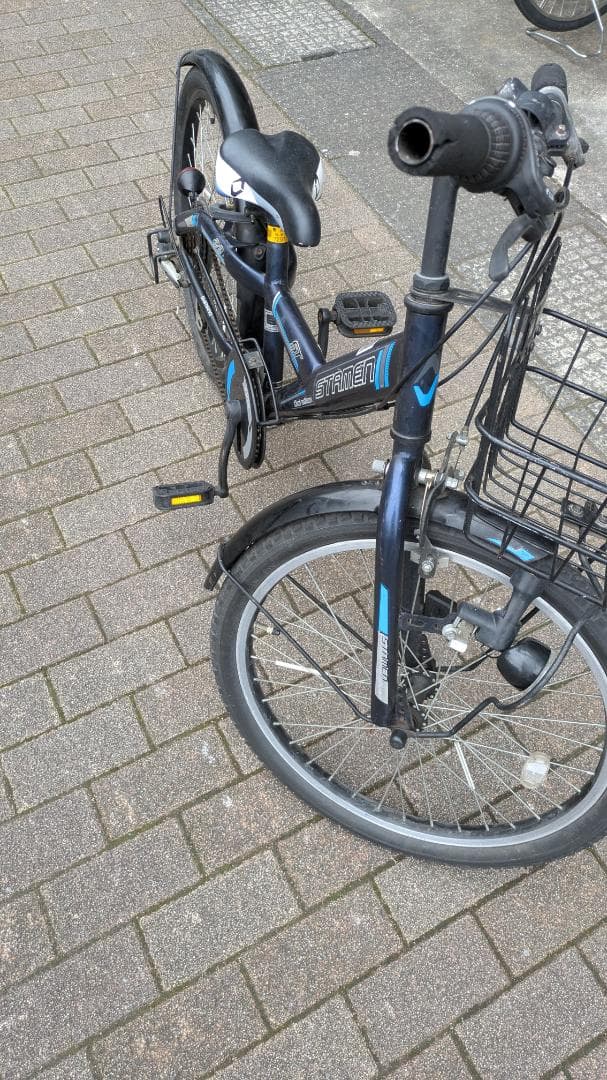 子供用自転車 ブラック STAMEN 前面バスケット付き