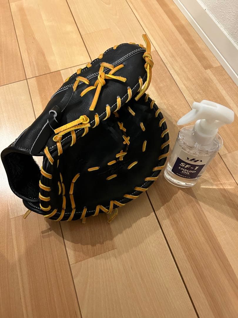 SSK軟式野球ファーストミットグローブ 黒/茶色　軟化オイル付き