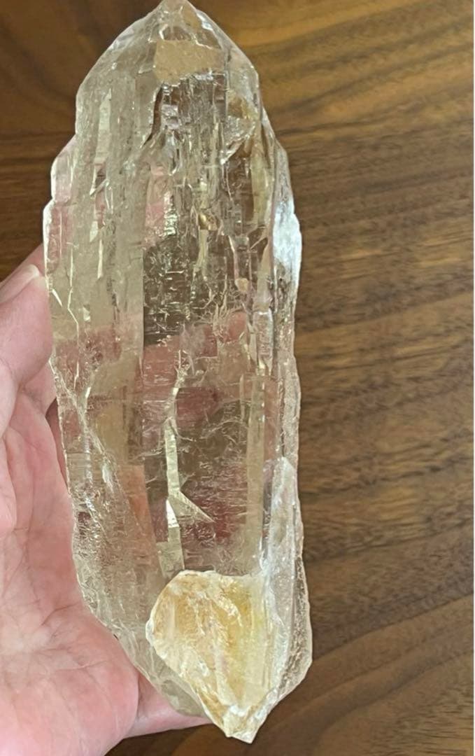 【希少】天然非加熱 シトリン カテドラル原石 555g 高透明　単結晶　黄水晶