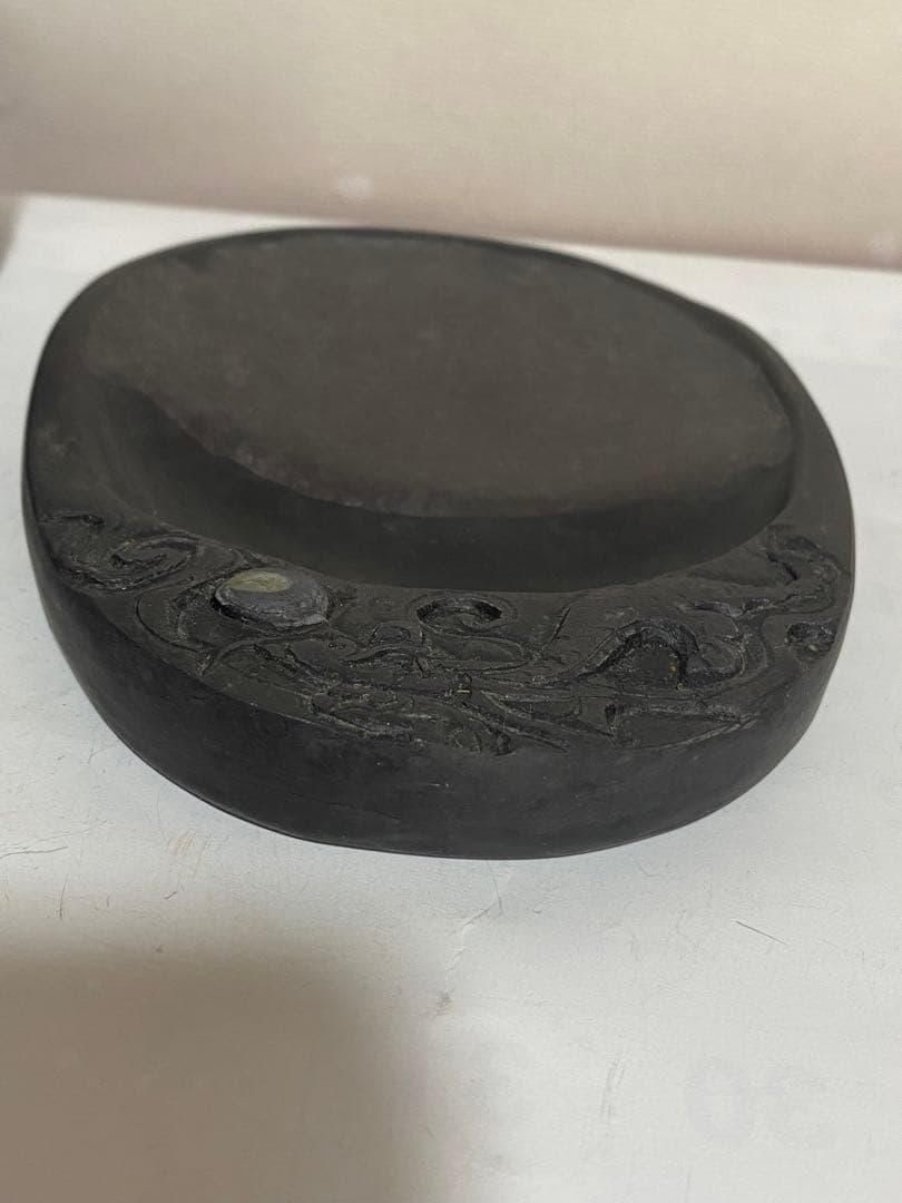 ♦中国 雲龍文 端州名硯 共箱入 古硯 書道具 文房四宝 古玩 古美術 骨董品