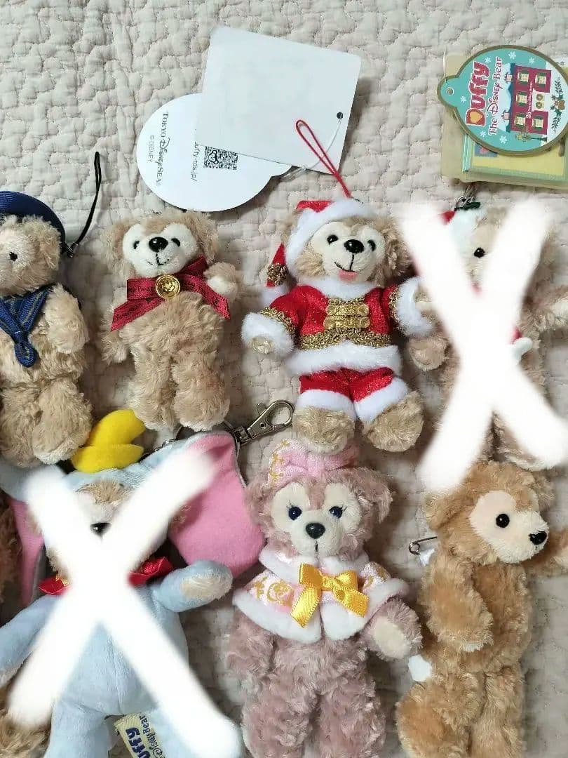 ダッフィー　クマ　ぬいぐるみバッジ　キーホルダー 6体セット