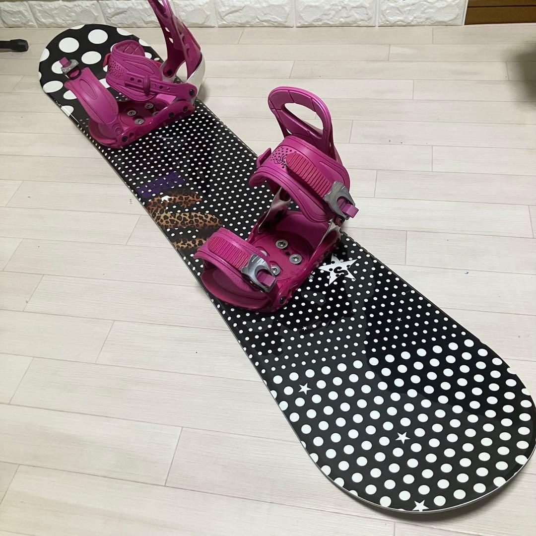 【美品】カバー付STELLA STLOO QUEEステラスノーボードセット140