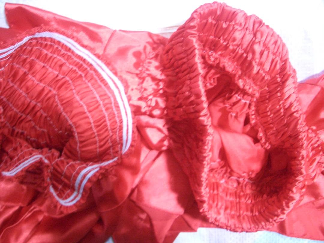 12人分　赤とシルバー　ダンス衣装 　スパンコール大リボン & ミニリボン付き