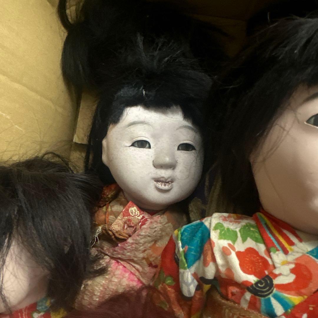 お値下げ❣️座敷童子部屋の市松人形セット 伝統的和服 黒髪