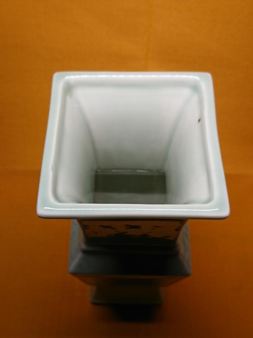 美品　花器　花瓶　陶器　骨董　青磁　置物　インテリア　工芸品　美術品　A2941
