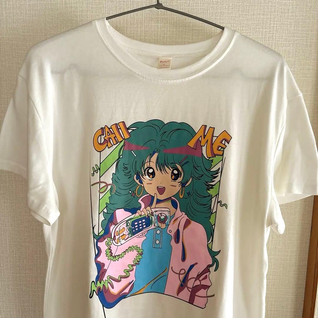 貴重　レア　昭和レトロな女の子　メンズTシャツ Lサイズ