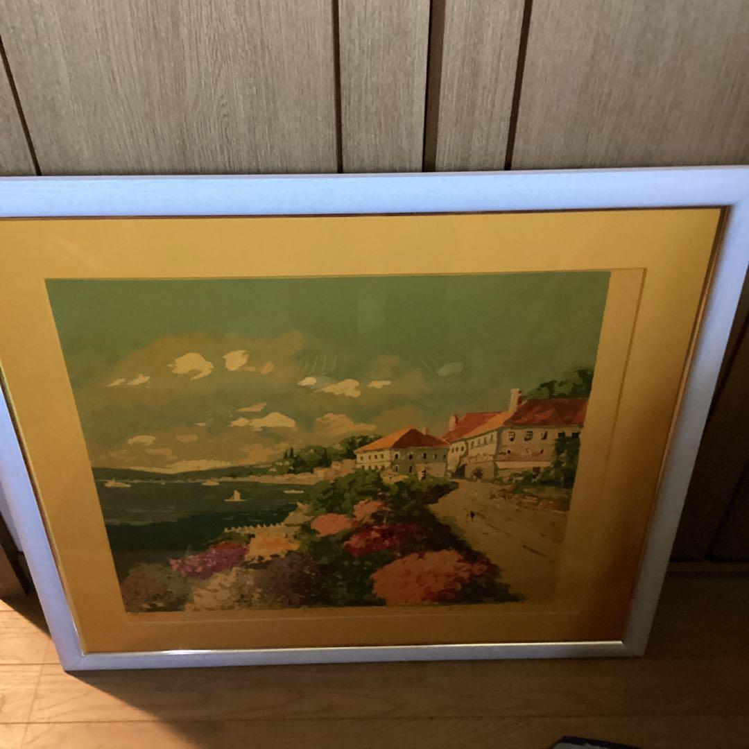 平賀康伸　地中海の祥風　リトグラフ592/1000 直筆サイン有作品N25478