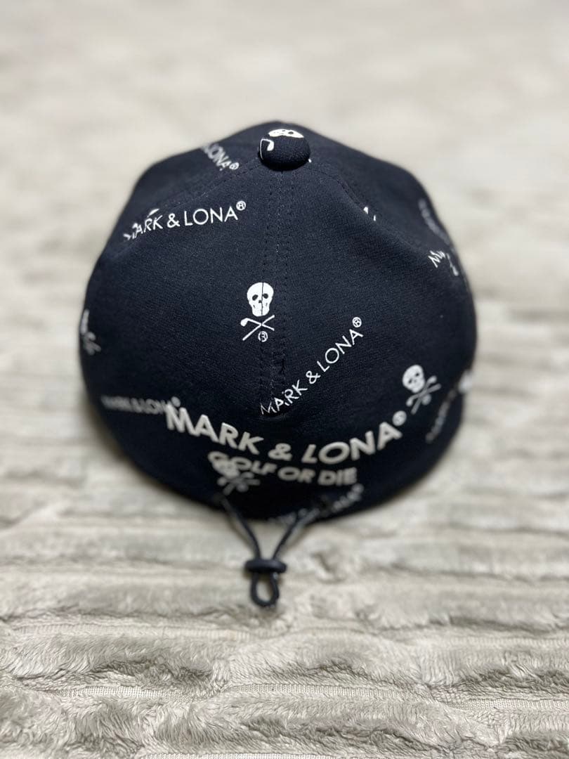 MARK & LONA マークアンドロナ キャップ 総柄 スカル ブラック美品