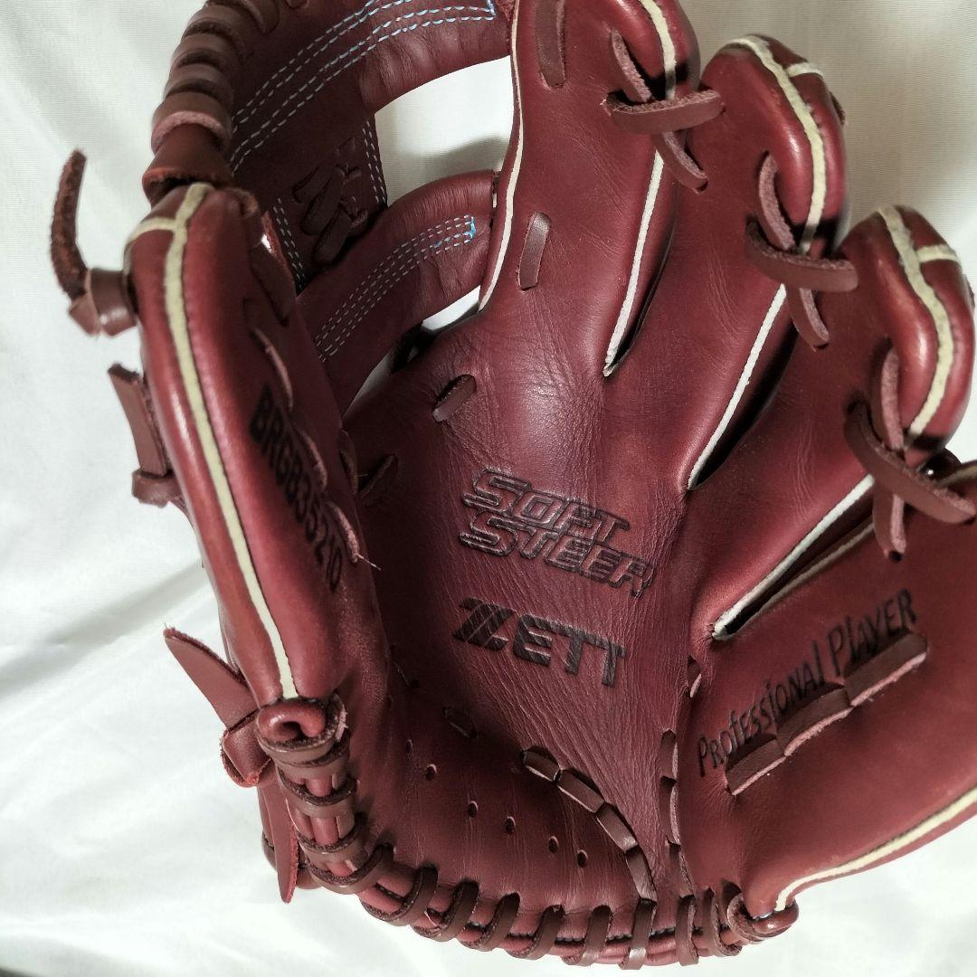 [美品] ゼット ZETT 一般 軟式 グローブ 右 投げ ボルドーブラウン