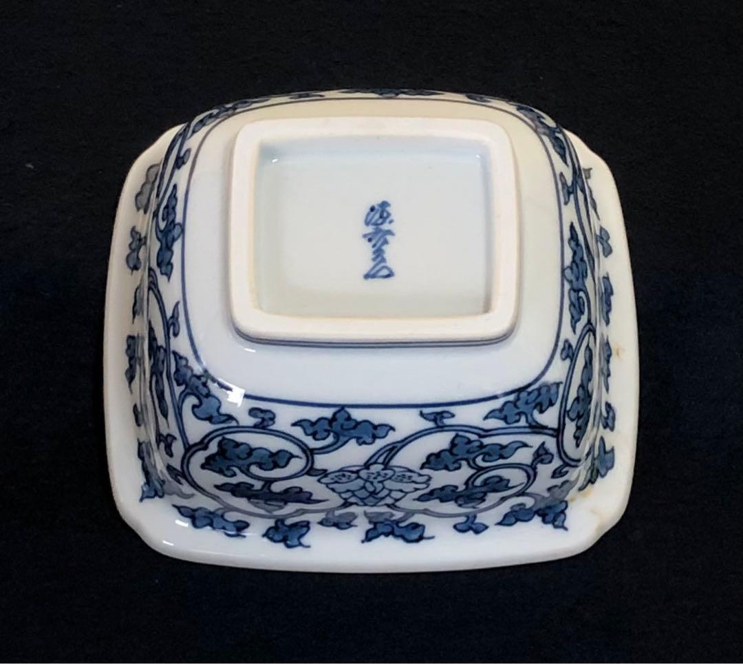 《レ》有田焼 源右衛門作 染付松竹梅 角小鉢5客 共箱 251201お2