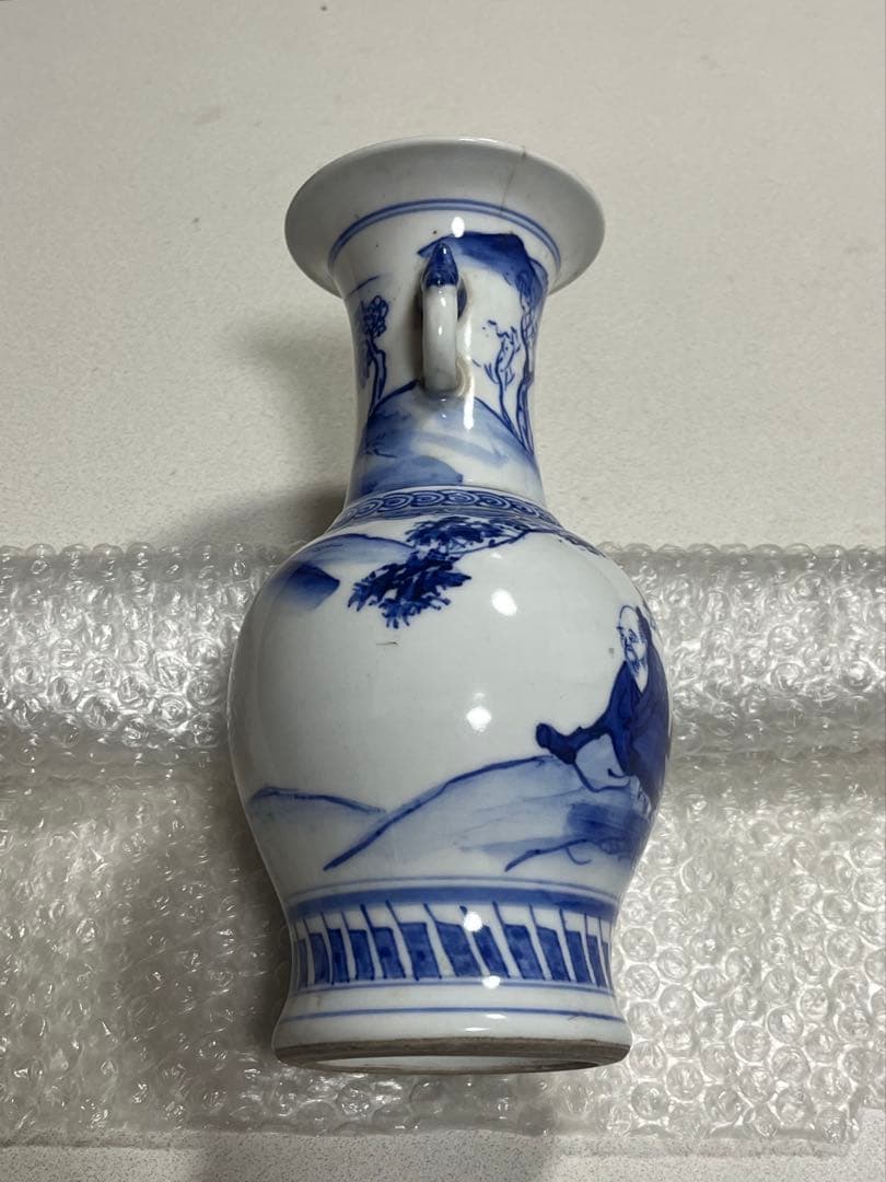 花瓶　花器　花生　染付磁器　華中亭道ハ製