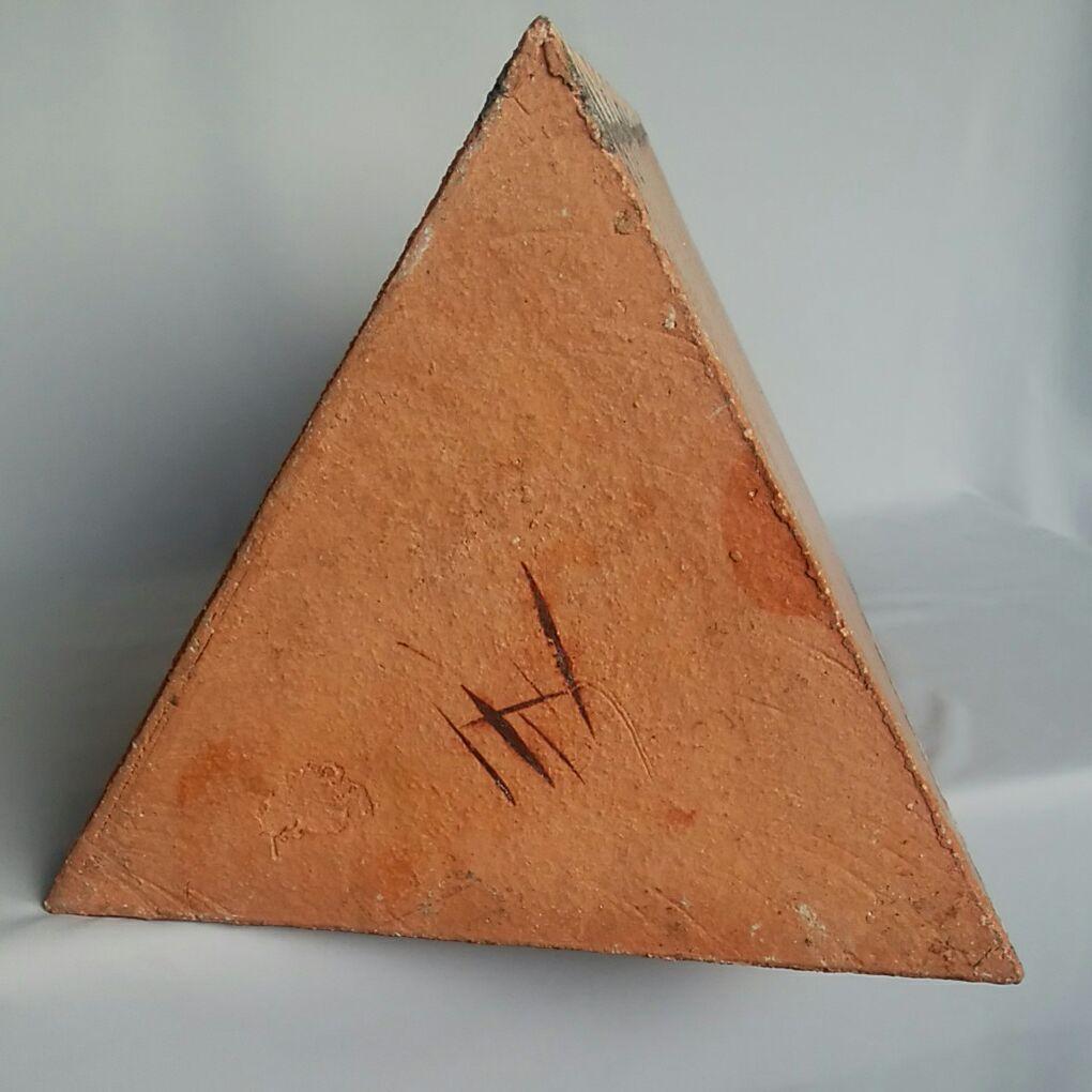 萩焼　中村絵里子　三角柱　扁壺　オブジェ　長期保管品