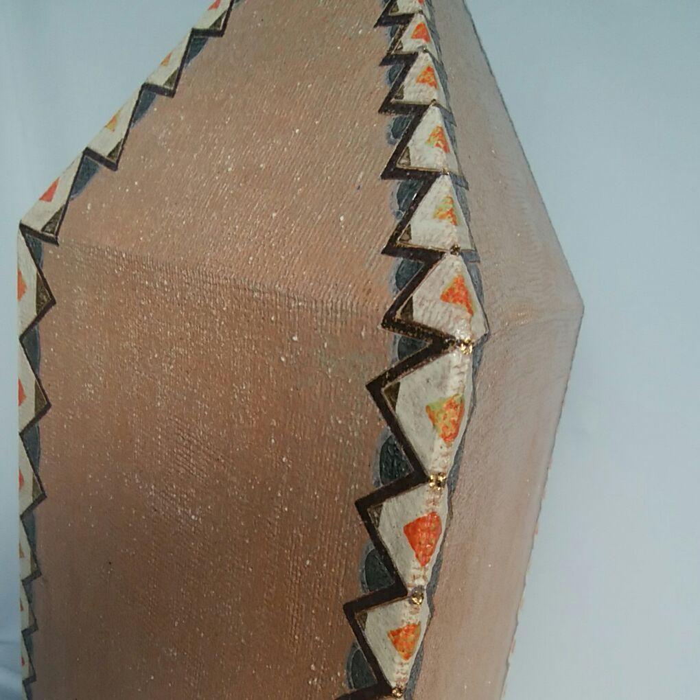 萩焼　中村絵里子　三角柱　扁壺　オブジェ　長期保管品