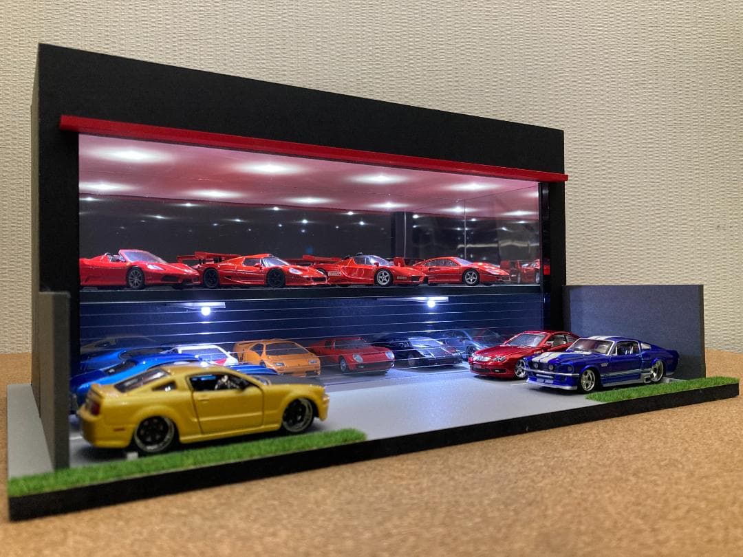 ミニカー用ジオラマ：1/64 カーディーラーⅡ（ブラック＆ダークグレー）